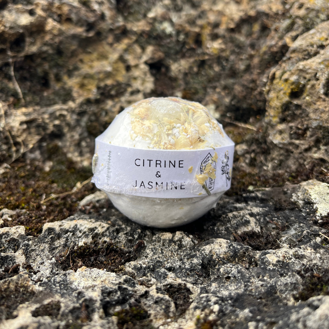 Bombe de Bain Citrine & Jasmin – Confiance & Éclat