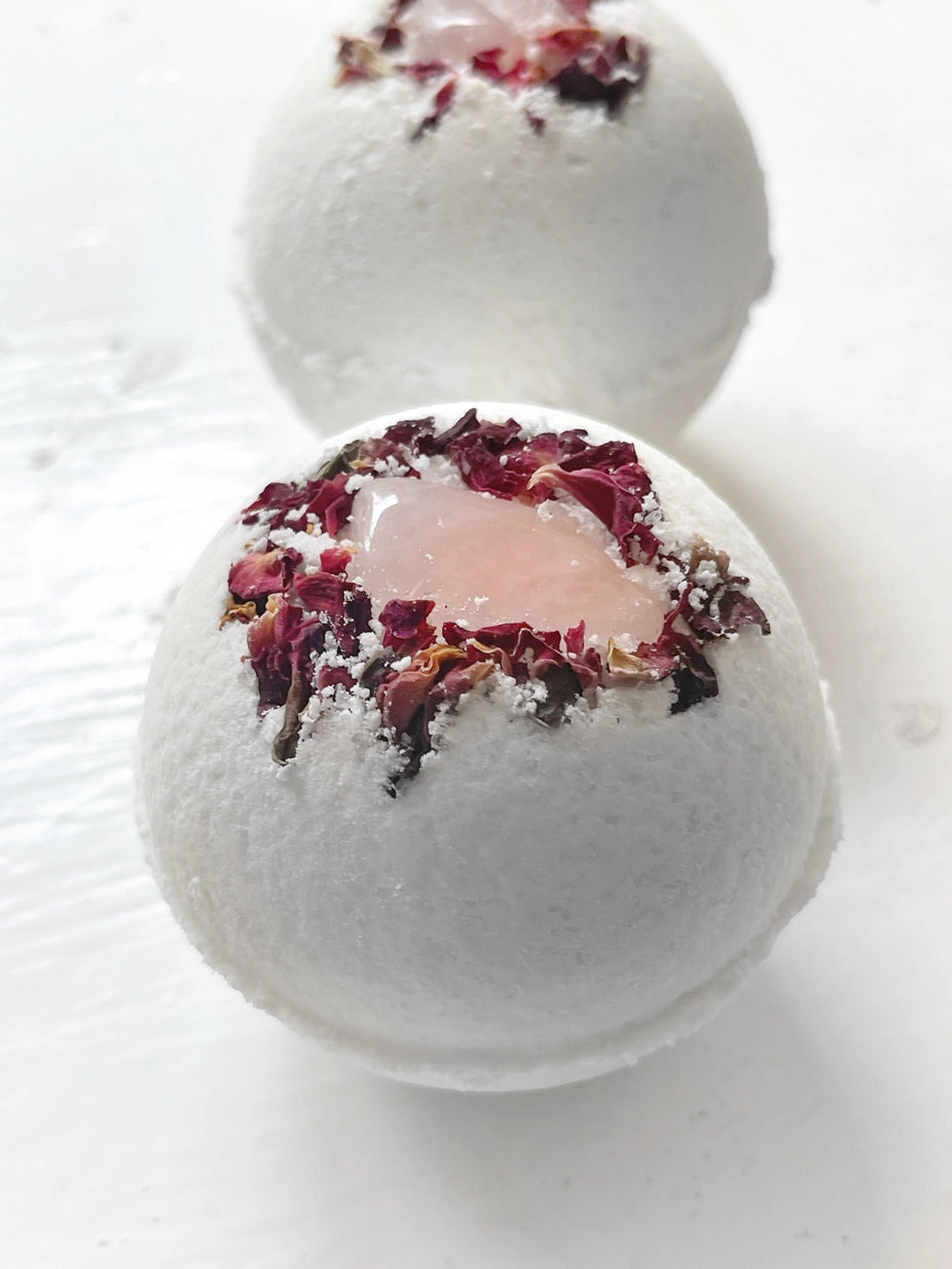 Bombe de Bain Quartz & Rose – Amour & Sérénité