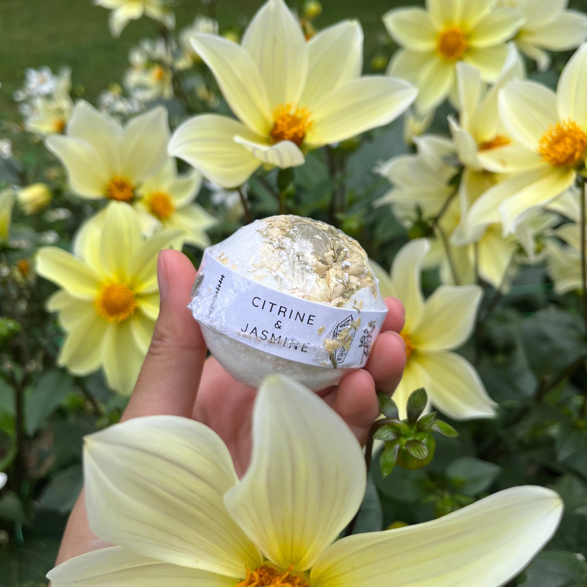 Bombe de Bain Citrine & Jasmin – Confiance & Éclat