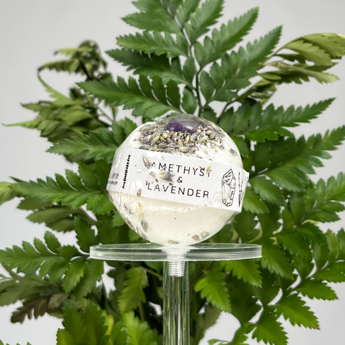 Bombe de Bain Améthyste & Lavande – Sérénité & Anti-Stress