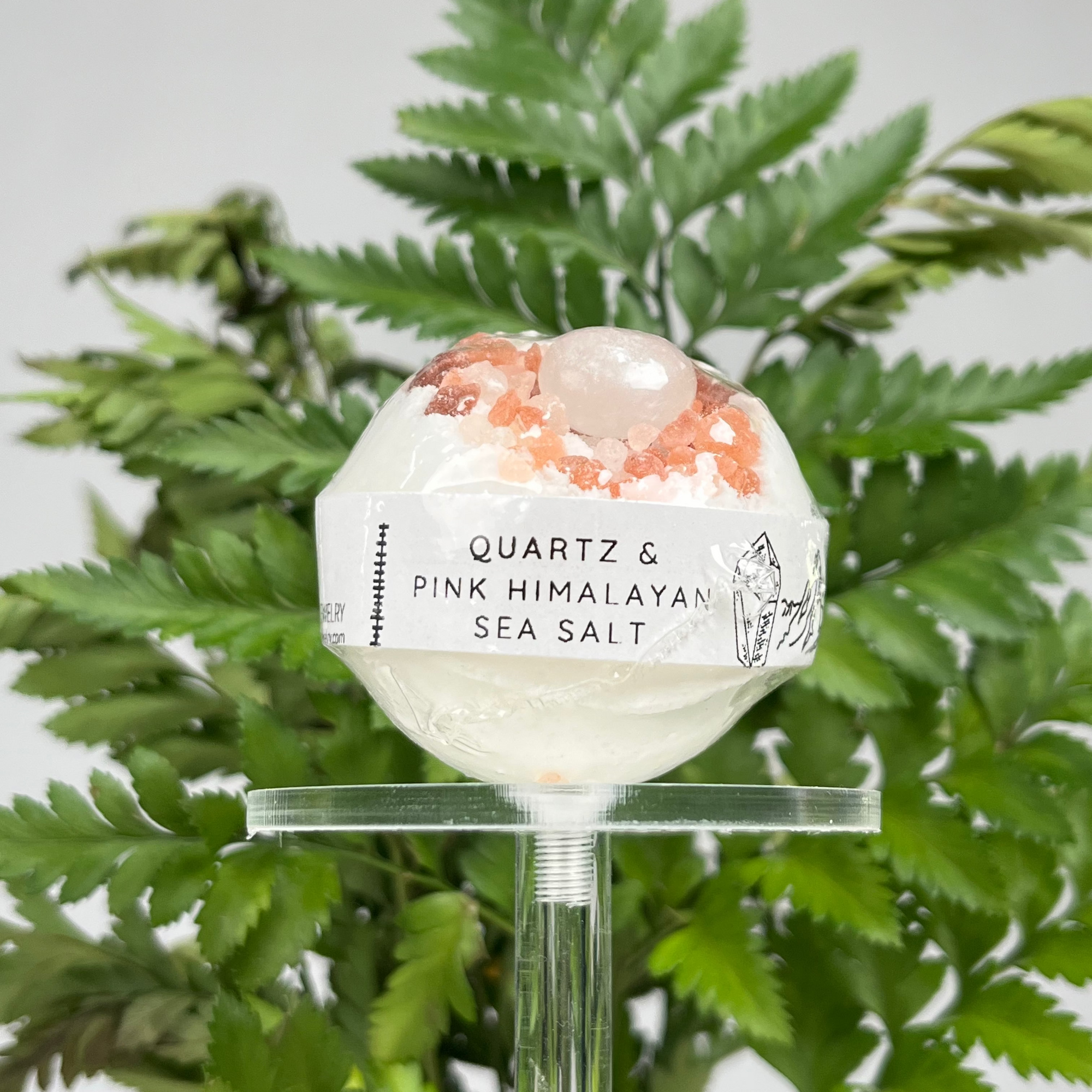 Bombe de Bain Quartz Blanc & Sel Rose – Pureté & Sérénité