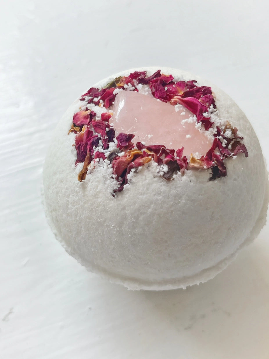 Bombe de Bain Quartz & Rose – Amour & Sérénité